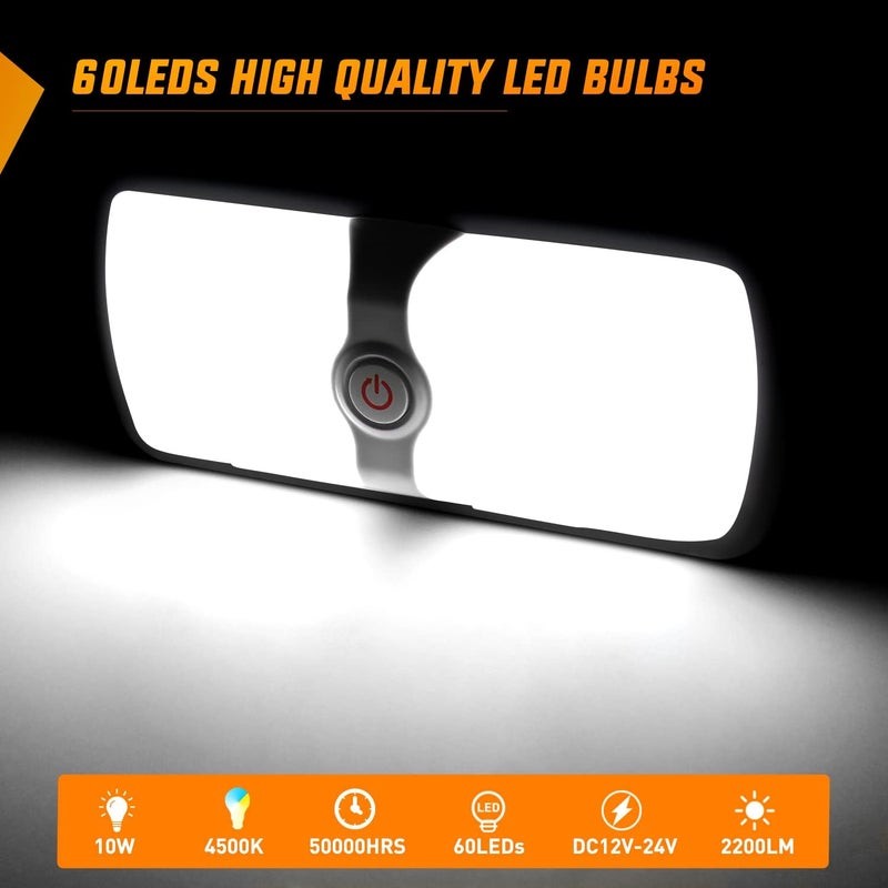 Nilight 5pcs 12V RV Interior Lights LED Ceiling Double Dome Light with ON Off Switch Lighting Natural White 4000-4500K for Car Trailer Camper Boat - Image 4